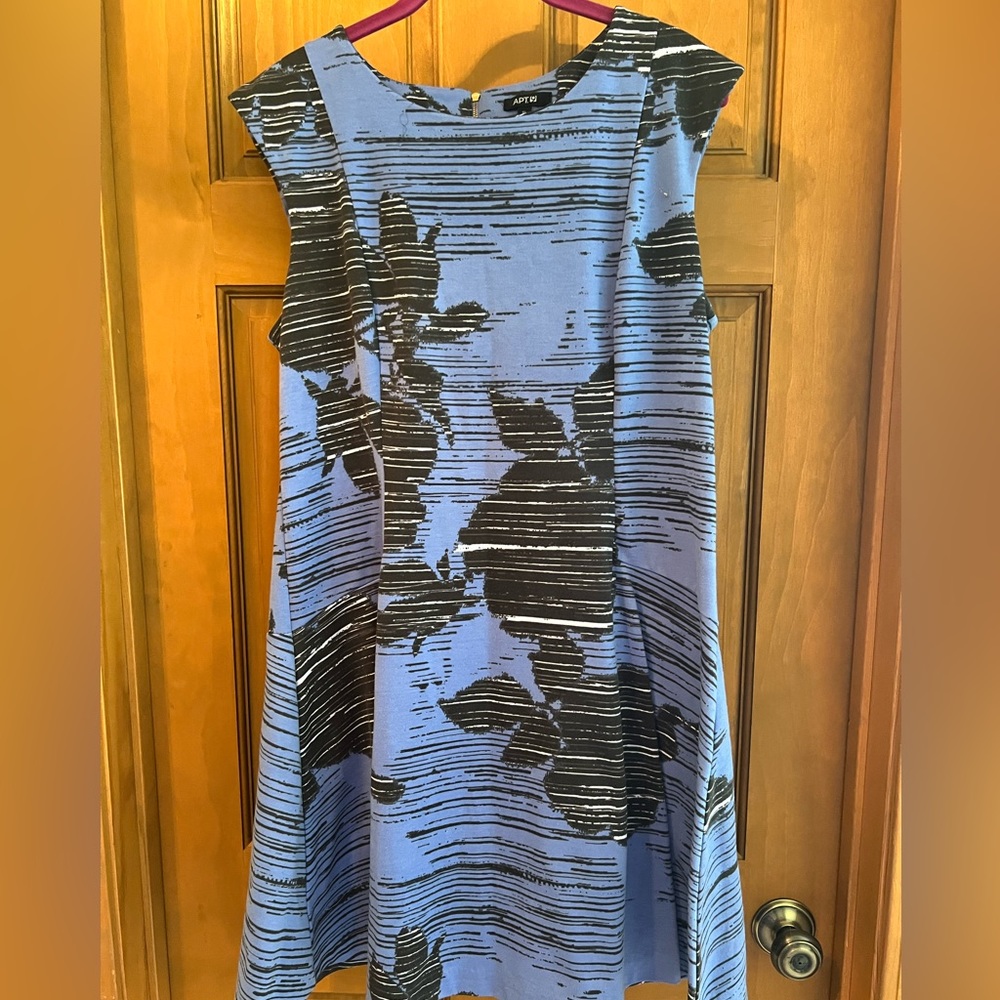 Blue and black short cocktail dress